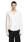 Ann Demeulemeester Isak Twisted Script Print Shirt In White