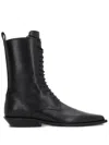 Ann Demeulemeester Pointed Lace-up Boots In Black