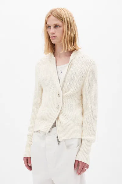 Ann Demeulemeester Ismael Zipped Knit Bomber In Neutral