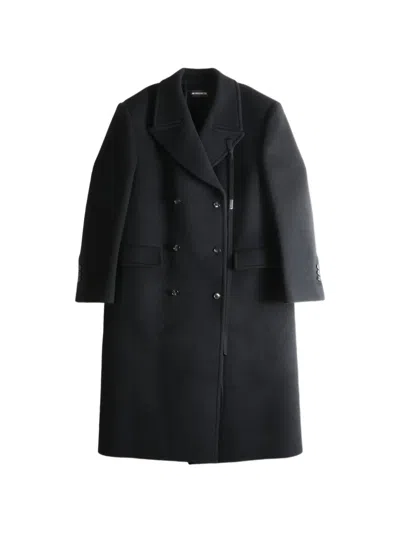 Ann Demeulemeester Jack Double-breasted Coat In Black