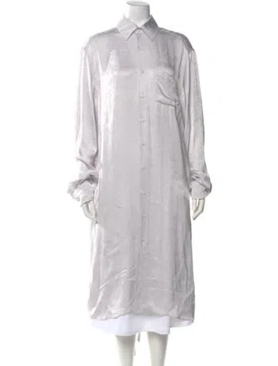 Pre-owned Ann Demeulemeester Jacquard Patterned Button-up Top W/ Tags In Purple