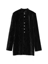 Ann Demeulemeester Jacquard-patterned Pearl-button Jacket In Black