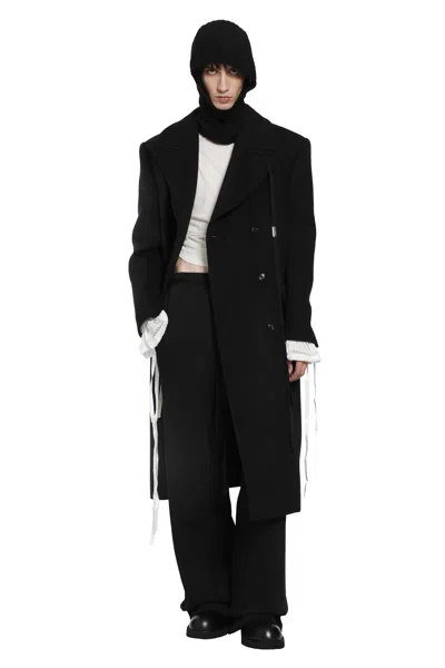 Ann Demeulemeester Jake Double-breasted High Comfort Coat In Black
