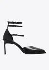 Ann Demeulemeester Jamina Semi-gloss Clafskin Leather Sandals In Black