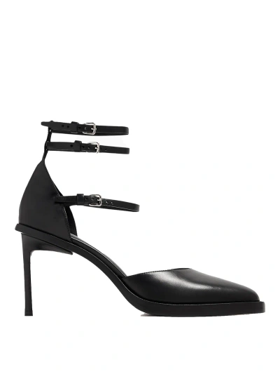 Ann Demeulemeester Jamina Semi-gloss Clafskin Leather Sandals In Black