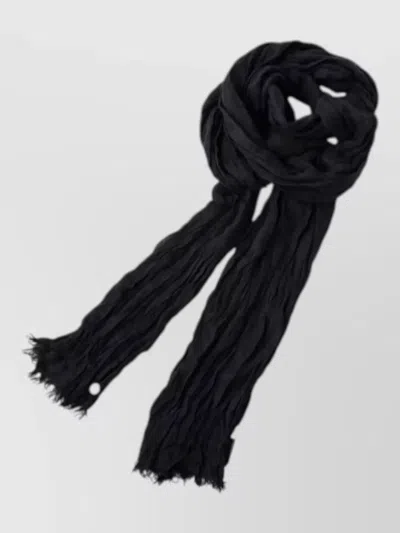 Ann Demeulemeester Jara Long Scarf Cotton Modal Texture In Black