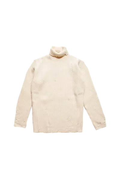 Ann Demeulemeester Jensen High Neck Oversize Jumper In Sand