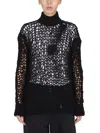 Ann Demeulemeester Open-knit High-neck Sweater In Black