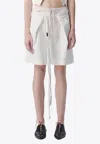 Ann Demeulemeester Jess Pleated Shorts Cotton Twill In White