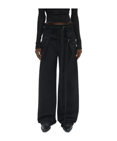 Ann Demeulemeester Jilleke High Comfort Double Belted Trousers In Black
