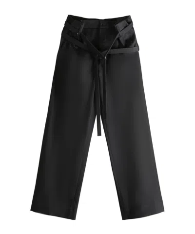 Ann Demeulemeester Jilleke High Comfort Double Belted Trousers In Black