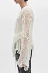Ann Demeulemeester Jochen High Comfort Asymmetric Sweater In White