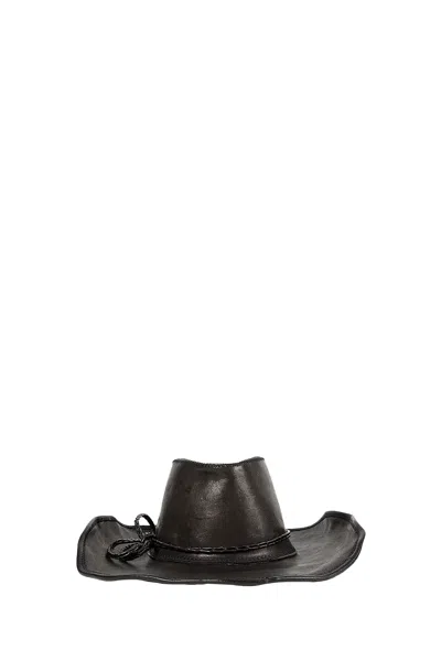 Ann Demeulemeester Joleik Leather Hat In Black
