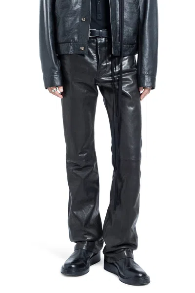 Ann Demeulemeester Jonas 5 Pocket Leather Pants In Black