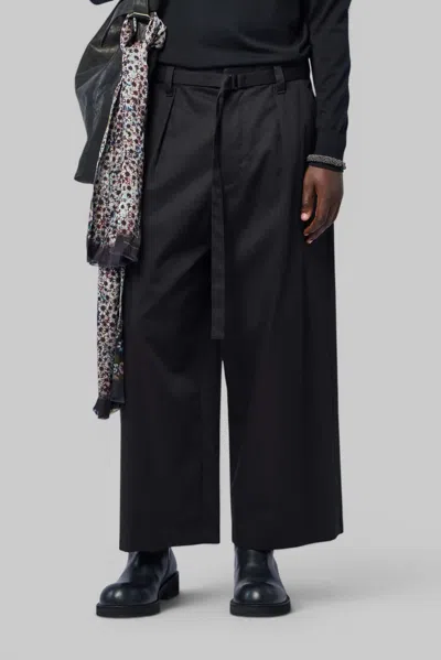 Ann Demeulemeester Jorge Wide Leg Belted Trousers In Black