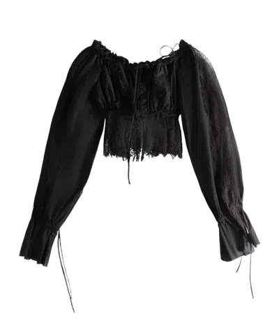 Ann Demeulemeester Jorunn Crop Top In Black