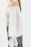 Ann Demeulemeester Jorunn Crop Top With Distressed Lace Details In Burgundy