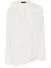 Ann Demeulemeester Elegant Long Sleeve Cotton Blouse In White