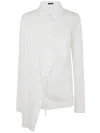 Ann Demeulemeester Jula Dropped Shoulder Shirt Popeline White In White