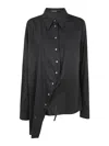 Ann Demeulemeester Jula Dropped Shoulder Shirt Popeline Black In Negro