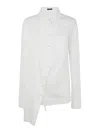 Ann Demeulemeester Jula Dropped Shoulder Shirt Popeline White In White