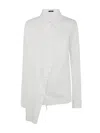 Ann Demeulemeester Jula Dropped Shoulder Shirt Popeline White In White