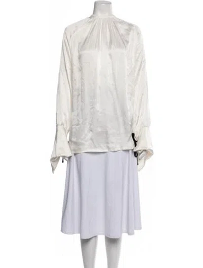 Pre-owned Ann Demeulemeester June Silk Blouse In White