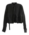 Ann Demeulemeester Karita Cargo Cropped Shirt In Black