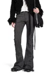 Ann Demeulemeester Kel Lace-up Bootcut Trousers In Black