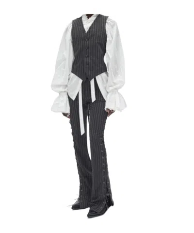 Ann Demeulemeester Kel Slim Fit Bootcut Trousers In Gray