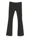 Ann Demeulemeester Kel Striped Lace-up Trousers In Black