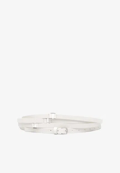 Ann Demeulemeester Kepa Leather Triple Belt In White