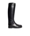 Ann Demeulemeester Buckle Detailed Round Toe Boots In Black