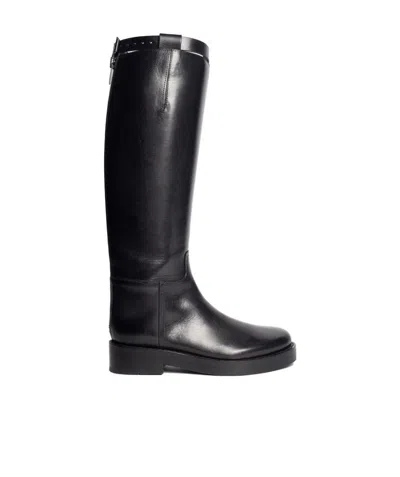 Ann Demeulemeester Knee-high Leather Boots In Black