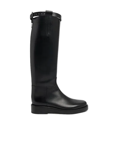 Ann Demeulemeester Knee-high Boots With Strap In Black