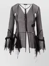 Ann Demeulemeester Kristabel Fitted Handkerchief Shirt Lace Detail In Black