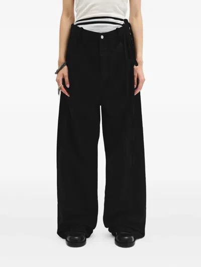 Ann Demeulemeester Kristel Five-pocket Tie-detail Jeans In Black