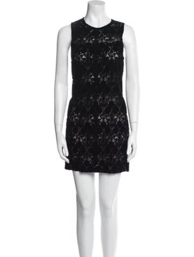 Pre-owned Ann Demeulemeester Lace Pattern Mini Dress In Black