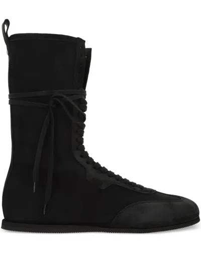 Ann Demeulemeester Lace-up Boots In Black
