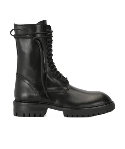 Ann Demeulemeester Lace Up Boots In Black