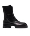Ann Demeulemeester Leather Combat Boots In Black