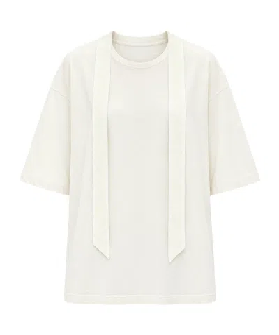 Ann Demeulemeester Lace-trim Jersey T-shirt In Neutral