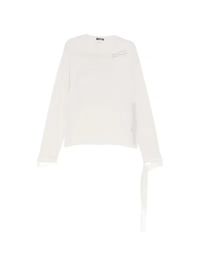 Ann Demeulemeester Lace-trim Long-sleeve T-shirt In Neutral