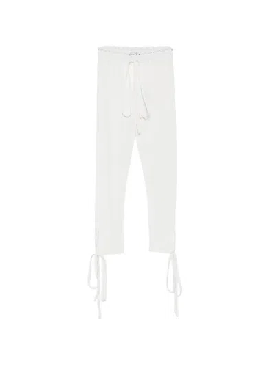 Ann Demeulemeester Lace-trim Trousers In White