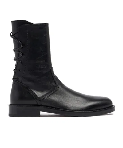 Ann Demeulemeester Laceup Ankle Boots In Black