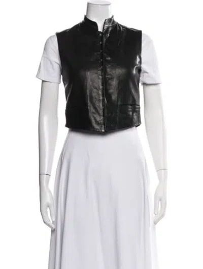 Pre-owned Ann Demeulemeester Lamb Leather Vest In Black