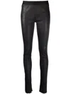 ANN DEMEULEMEESTER LAMBSKIN STRETCH-WAISTBAND TROUSERS