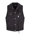 Ann Demeulemeester Lapel Denim Vest In Black