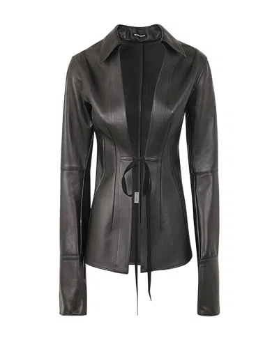 ANN DEMEULEMEESTER LAPEL LONG-SLEEVED BLOUSE