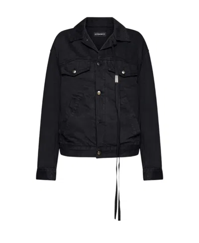 ANN DEMEULEMEESTER LAPEL LONG-SLEEVED DENIM JACKET